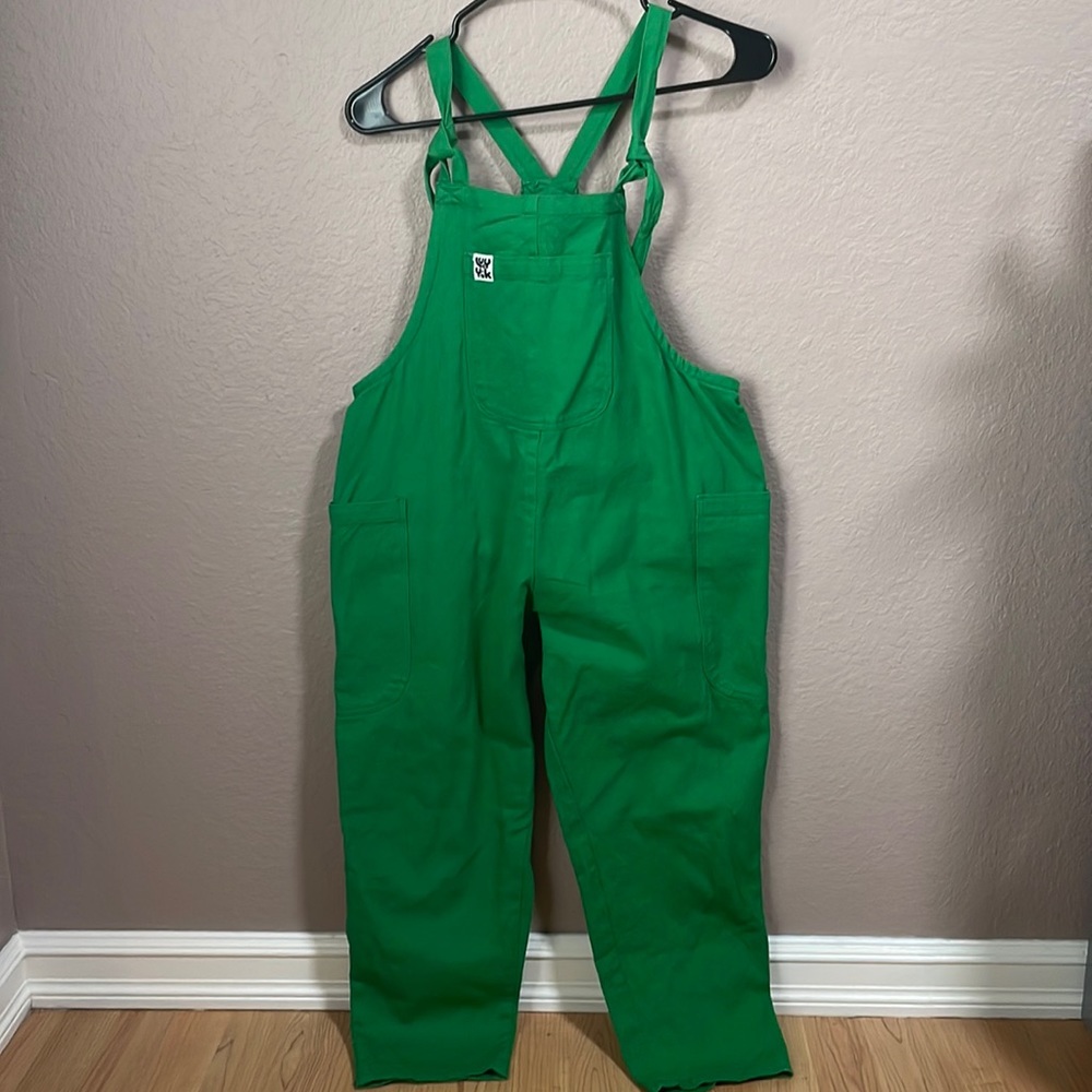 Luna Dungaree: ORGANIC COTTON - Grass Green UK 6